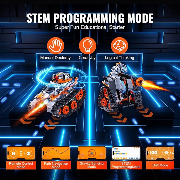 VEVOR STEM 5-in-1 RC building set, 554 pieces, app control