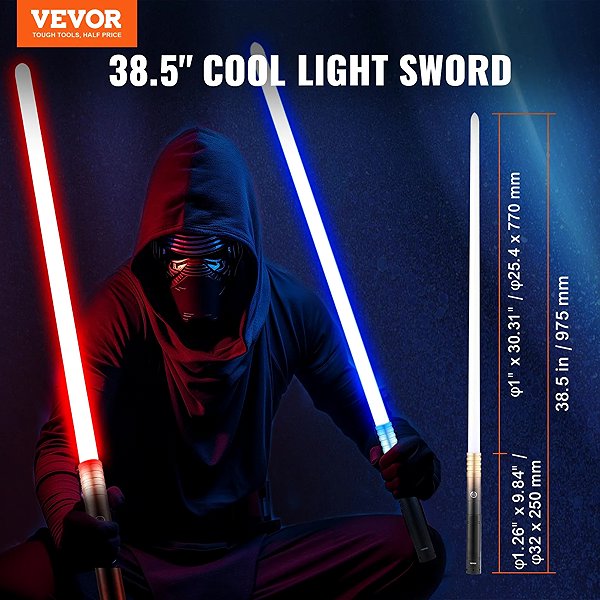VEVOR RGB Lightsabers, 2 pcs, 7 colours, 78cm sword.