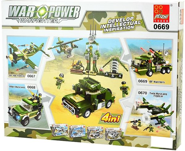 Építőjáték War Power Twin Mustang Fighter 221 darab Csomagolás/doboz