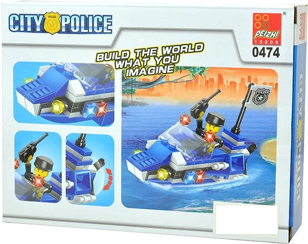 Bausatz City Police Stadtwache Boot - 101 Teile Verpackung/Box