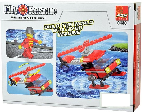 Építőjáték City Rescue tűzoltó helikopter 102 darab Csomagolás/doboz