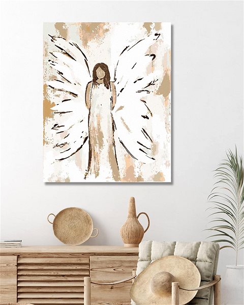 Maľovanie podľa čísel Anjel s hnedými vlasmi 3 (Haley Bush), 40 × 50 cm, vypnuté plátno na rám ...