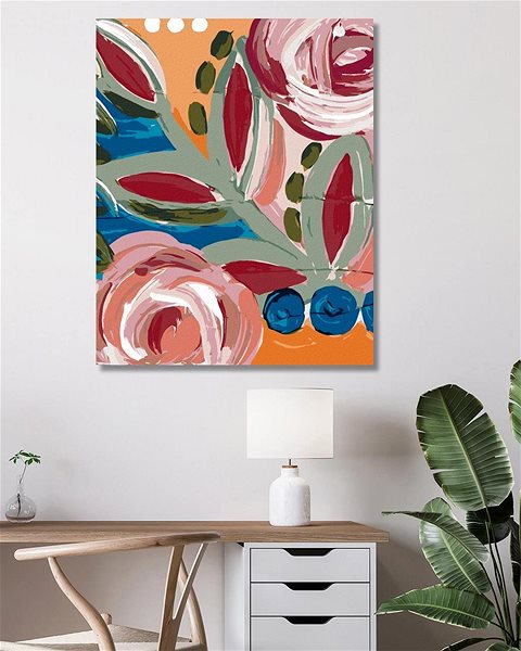 Maľovanie podľa čísel Farebné kvetiny 2 (Haley Bush), 80 × 100 cm, plátno napnuté na rám ...
