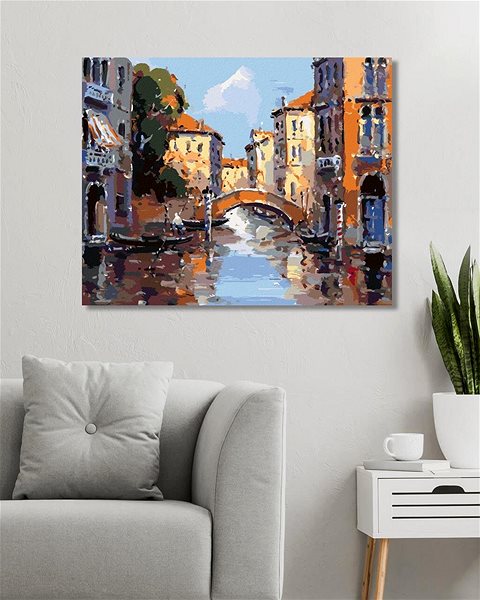 Maľovanie podľa čísel Benátske uličky, 80 × 100 cm, bez rámu a bez napnutia plátna ...