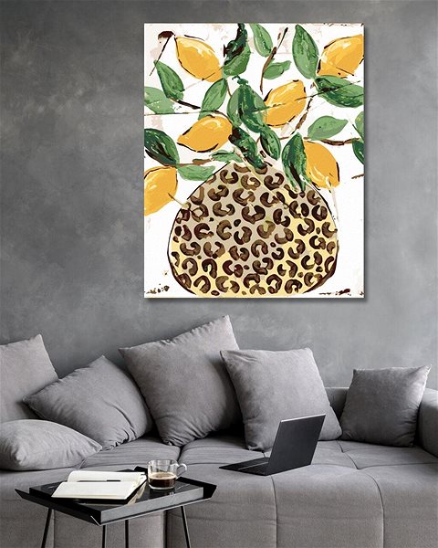 Maľovanie podľa čísel Citróny v leopardí váhe (Haley Bush), 80 × 100 cm, vypnuté plátno na rám ...