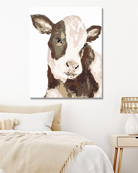 Maľovanie podľa čísel Čierno-biela krava (Haley Bush), 80 × 100 cm, bez rámu a bez napnutia plátna ...
