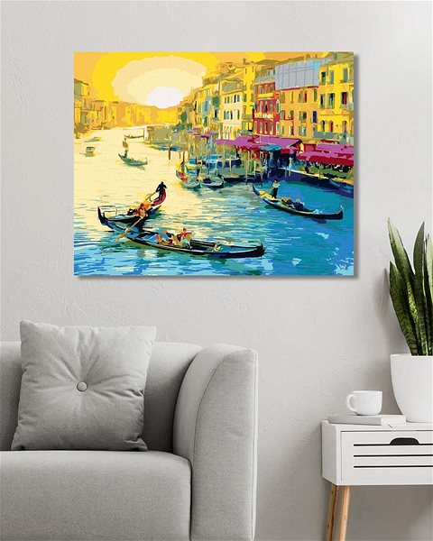 Maľovanie podľa čísel Deň v Benátkach, 80 × 100 cm, bez rámu a bez napnutia plátna ...