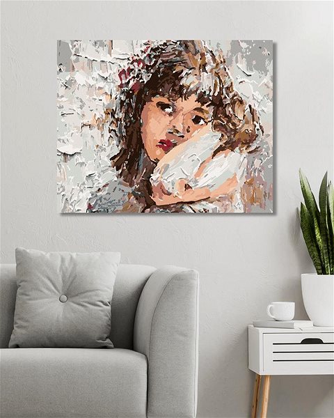 Maľovanie podľa čísel Dievča s kvetmi vo vlasoch, 40×50 cm, bez rámu a bez vypnutia plátna ...