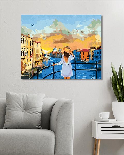 Maľovanie podľa čísel Dievča v Benátkach, 80 × 100 cm, bez rámu a bez napnutia plátna ...