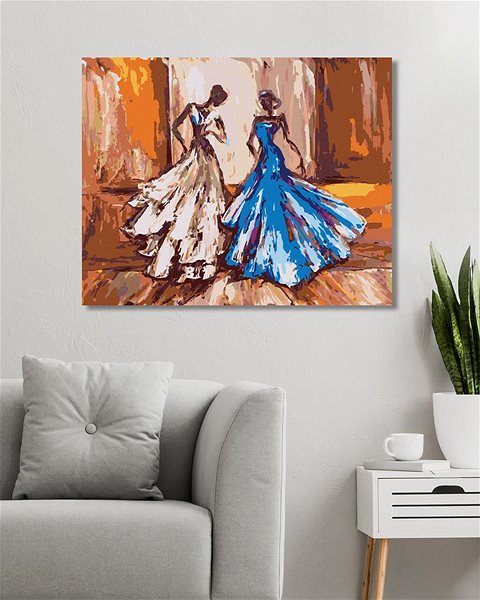 Maľovanie podľa čísel Dve ženy na plese, 40 × 50 cm, napnuté plátno na ráme ...
