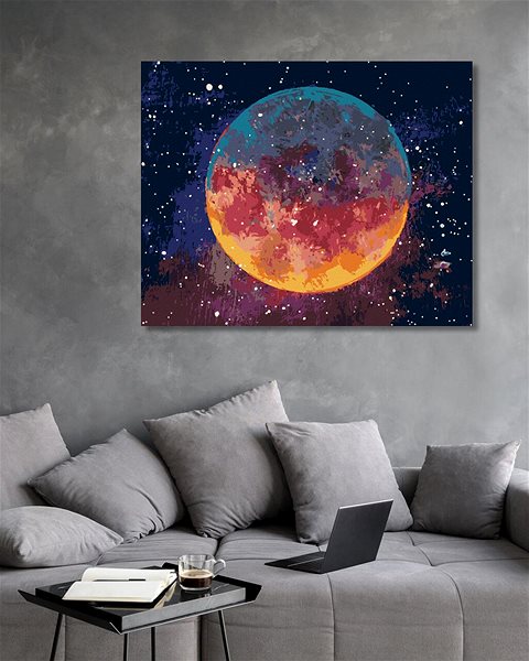 Malování podle čísel Fantasy měsíc, 40×50 cm, bez rámu a bez vypnutí plátna ...