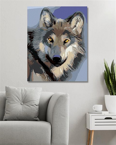 Malování podle čísel Hlava vlka, 80×100 cm, vypnuté plátno na rám ...