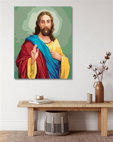Maľovanie podľa čísel Ježiš Kristus, 40 × 50 cm, bez rámu a bez napnutia plátna ...
