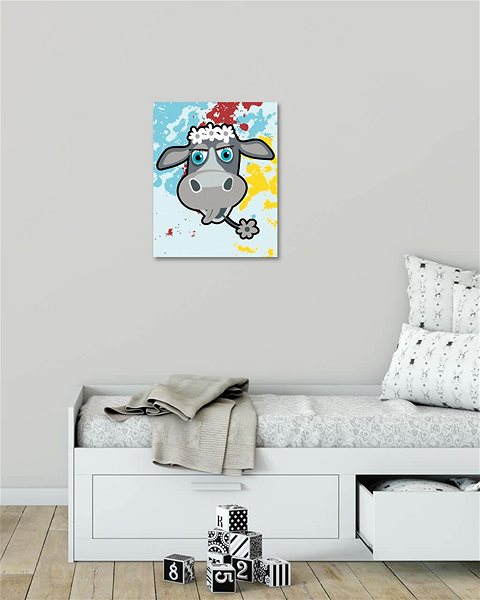 Maľovanie podľa čísel Krava s kytičkami, 40 × 50 cm, bez rámu a bez napnutého plátna ...