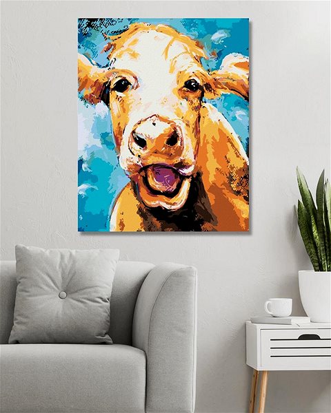 Maľovanie podľa čísel Krava, 40 × 50 cm, bez rámu a bez napnutia plátna ...