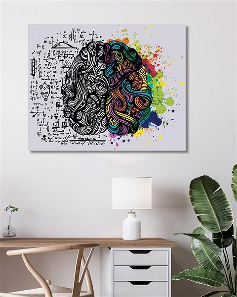 Maľovanie podľa čísel Kreatívne poňatie ľudského mozgu, 80 × 100 cm, plátno napnuté na rám ...