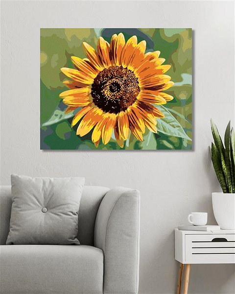 Maľovanie podľa čísel Kvet slnečnice, 80 × 100 cm, bez rámu a bez napnutia plátna ...