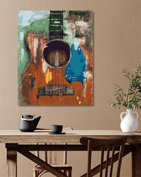 Maľovanie podľa čísel Gitara, 40 × 50 cm, plátno napnuté na rám ...