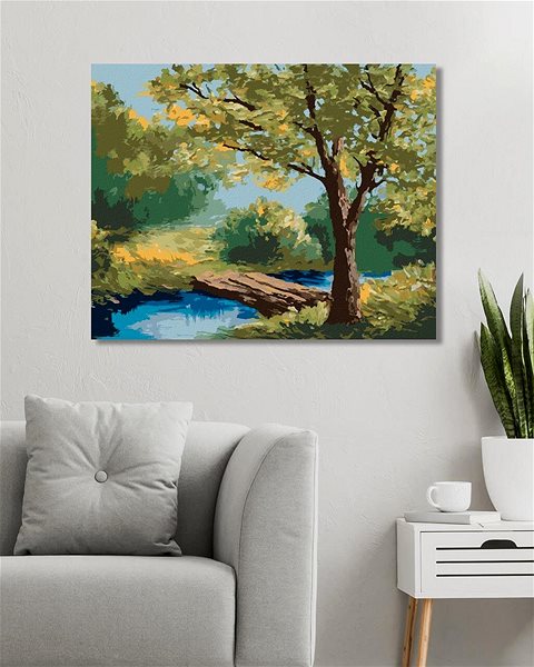 Maľovanie podľa čísel Letný les, 80 × 100 cm, bez rámu a bez napnutia plátna ...
