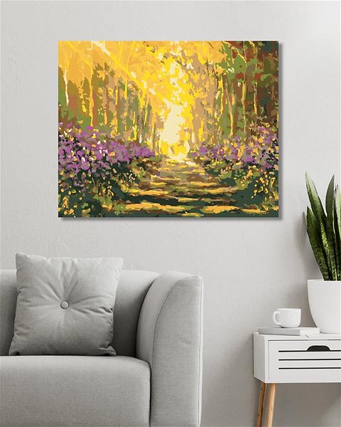 Maľovanie podľa čísel Letná prechádzka lesom, 40×50 cm, vypnuté plátno na rám ...