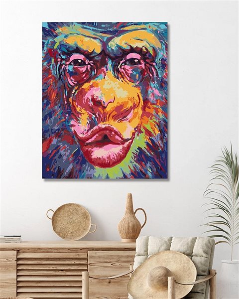 Maľovanie podľa čísel Bozkávajúca opica, 80 × 100 cm, plátno napnuté na rám ...
