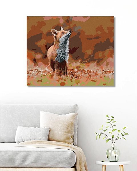 Malování podle čísel Liška v lese, 40×50 cm, vypnuté plátno na rám ...