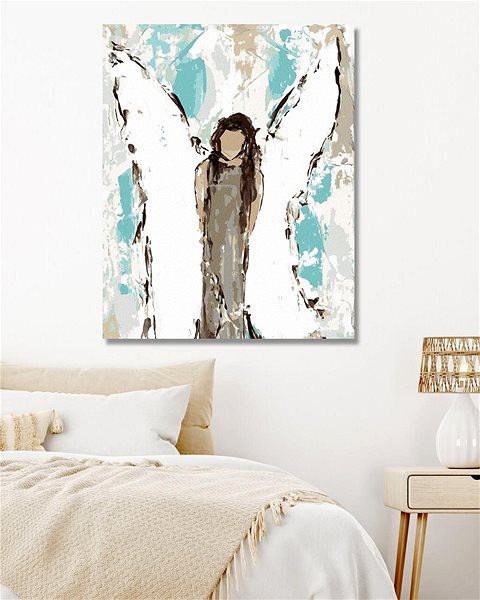 Maľovanie podľa čísel Maľovaný anjel (Haley Bush), 80 × 100 cm, bez rámu a bez napnutia plátna ...