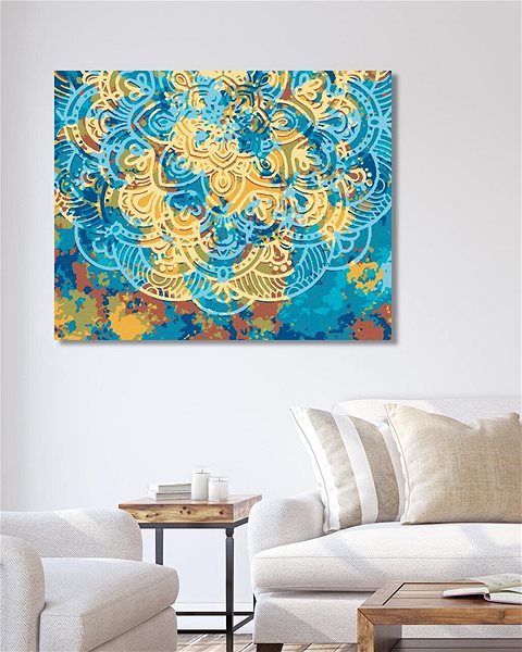 Maľovanie podľa čísel Mandala plná farieb, 80 × 100 cm, plátno napnuté na rám ...