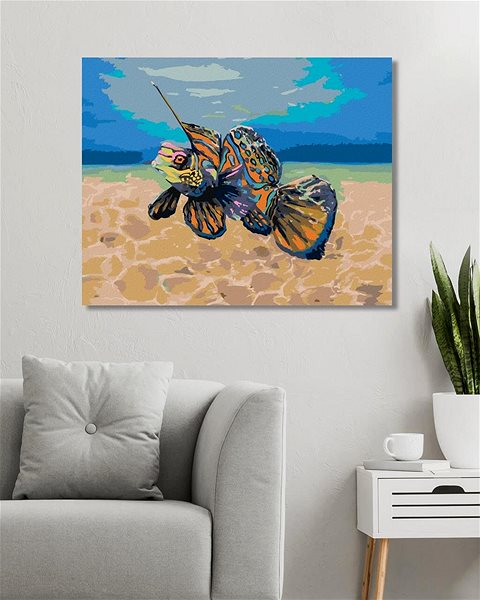 Malování podle čísel Mandarinková rybka, 80×100 cm, vypnuté plátno na rám ...