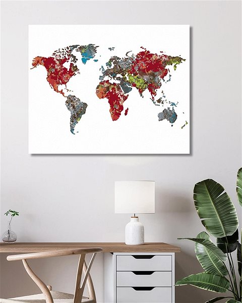 Maľovanie podľa čísel Mapa sveta, 80 × 100 cm, bez rámu a bez napnutia plátna ...