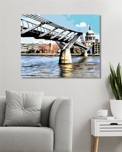 Maľovanie podľa čísel Millennium Bridge v Londýne, 80×100 cm, bez rámu a bez vypnutia plátna ...