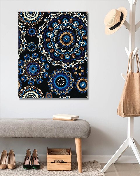 Maľovanie podľa čísel Modré mandaly, 80 × 100 cm, plátno napnuté na rám ...