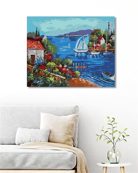 Malování podle čísel Mořská zátoka, 40×50 cm, vypnuté plátno na rám ...