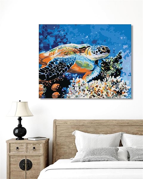 Maľovanie podľa čísel Morská korytnačka, 40×50 cm, bez rámu a bez vypnutia plátna ...