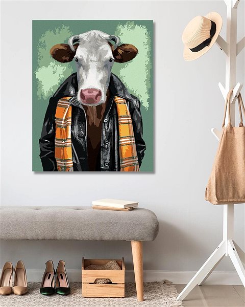 Maľovanie podľa čísel Muž s kravou hlavou, 40×50 cm, vypnuté plátno na rám ...