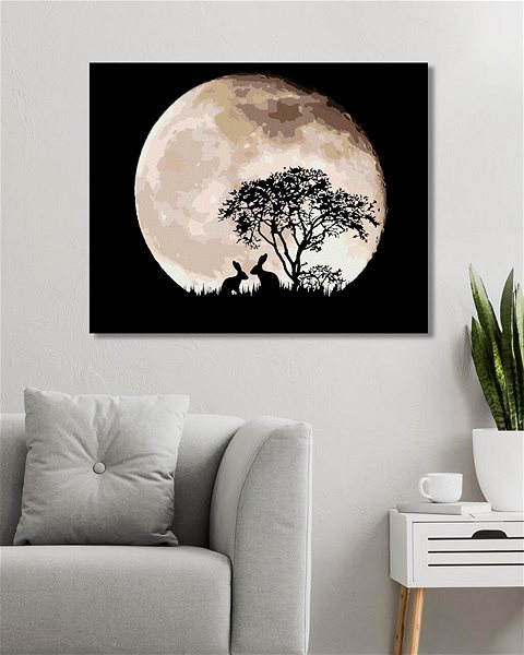 Maľovanie podľa čísel Nočné králiky, 40×50 cm, vypnuté plátno na rám ...
