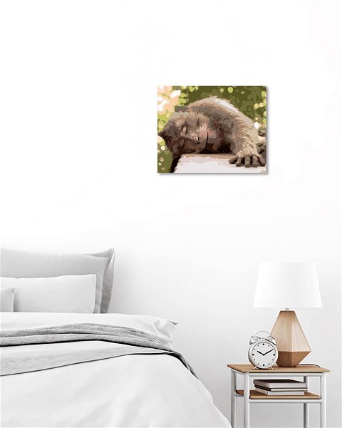 Maľovanie podľa čísel Odpočívajúce opice, 40×50 cm, vypnuté plátno na rám ...
