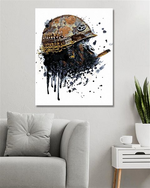 Maľovanie podľa čísel Opica vojakom, 40×50 cm, vypnuté plátno na rám ...