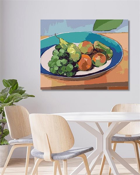 Maľovanie podľa čísel Ovocie na stole, 40×50 cm, vypnuté plátno na rám ...