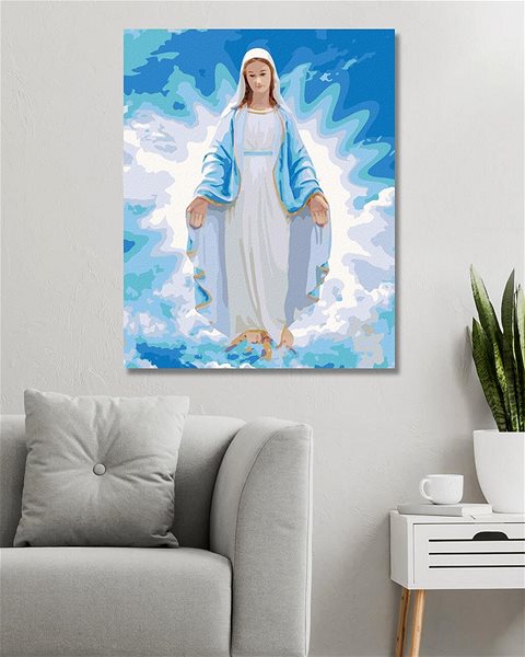 Maľovanie podľa čísel Panna Mária, 40×50 cm, bez rámu a bez vypnutia plátna ...