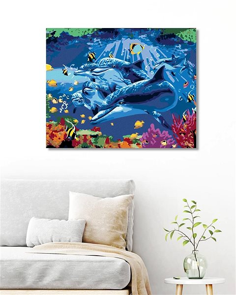 Maľovanie podľa čísel Podmorský svet, 80 × 100 cm, plátno napnuté na rám ...
