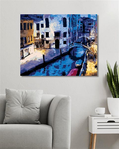 Maľovanie podľa čísel Podvečer v Benátkach, 80 × 100 cm, bez rámu a bez napnutia plátna ...