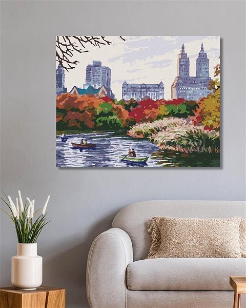 Maľovanie podľa čísel Jesenný New York, 80 × 100 cm, plátno napnuté na rám ...