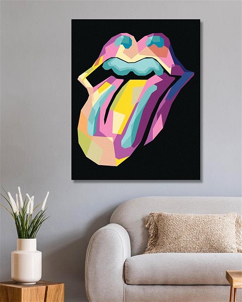 Maľovanie podľa čísel Pop-art ikona Rolling Stones, 40×50 cm, bez rámu a bez vypnutia plátna ...