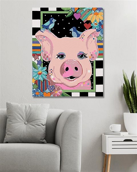 Malování podle čísel Prasátko (Jonna James), 40×50 cm, vypnuté plátno na rám ...