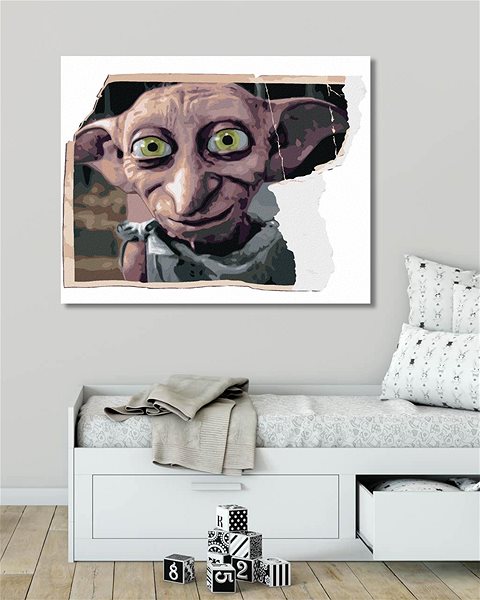 Maľovanie podľa čísel Roztrhnutá fotka Dobbyho (Harry Potter), 40×50 cm, bez rámu a bez vypnutia plátna ...