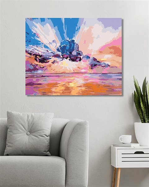 Maľovanie podľa čísel Ružový východ slnka, 80 × 100 cm, plátno napnuté na rám ...