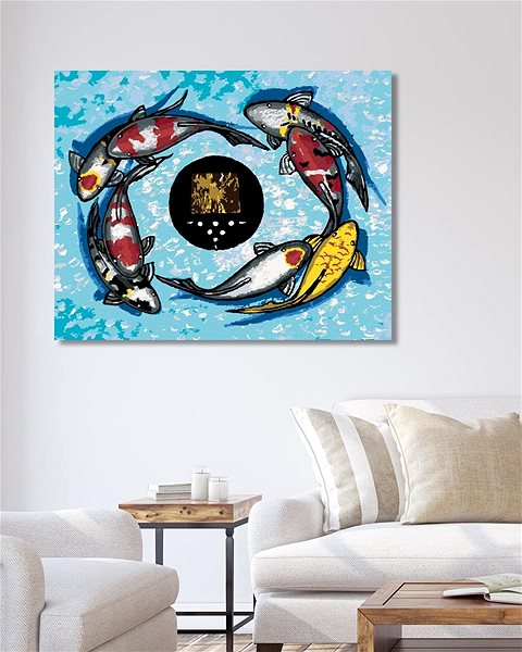 Maľovanie podľa čísel Rybí kruh, 80 × 100 cm, plátno napnuté na rám ...