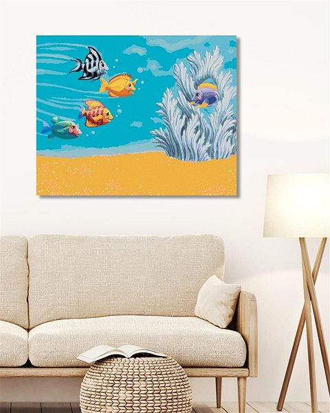 Maľovanie podľa čísel Rybičky plávajúce za kamarátom (Sue Ellen Brown), 80 × 100 cm, plátno napnuté na rám ...