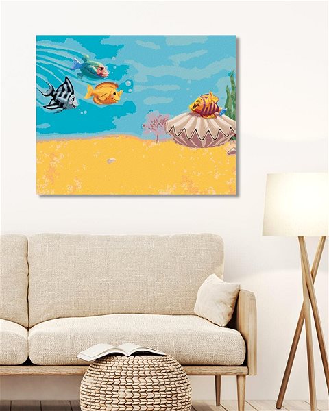 Maľovanie podľa čísel Rybičky volajúce na kamaráta (Sue Ellen Brown), 80 × 100 cm, plátno napnuté na rám ...